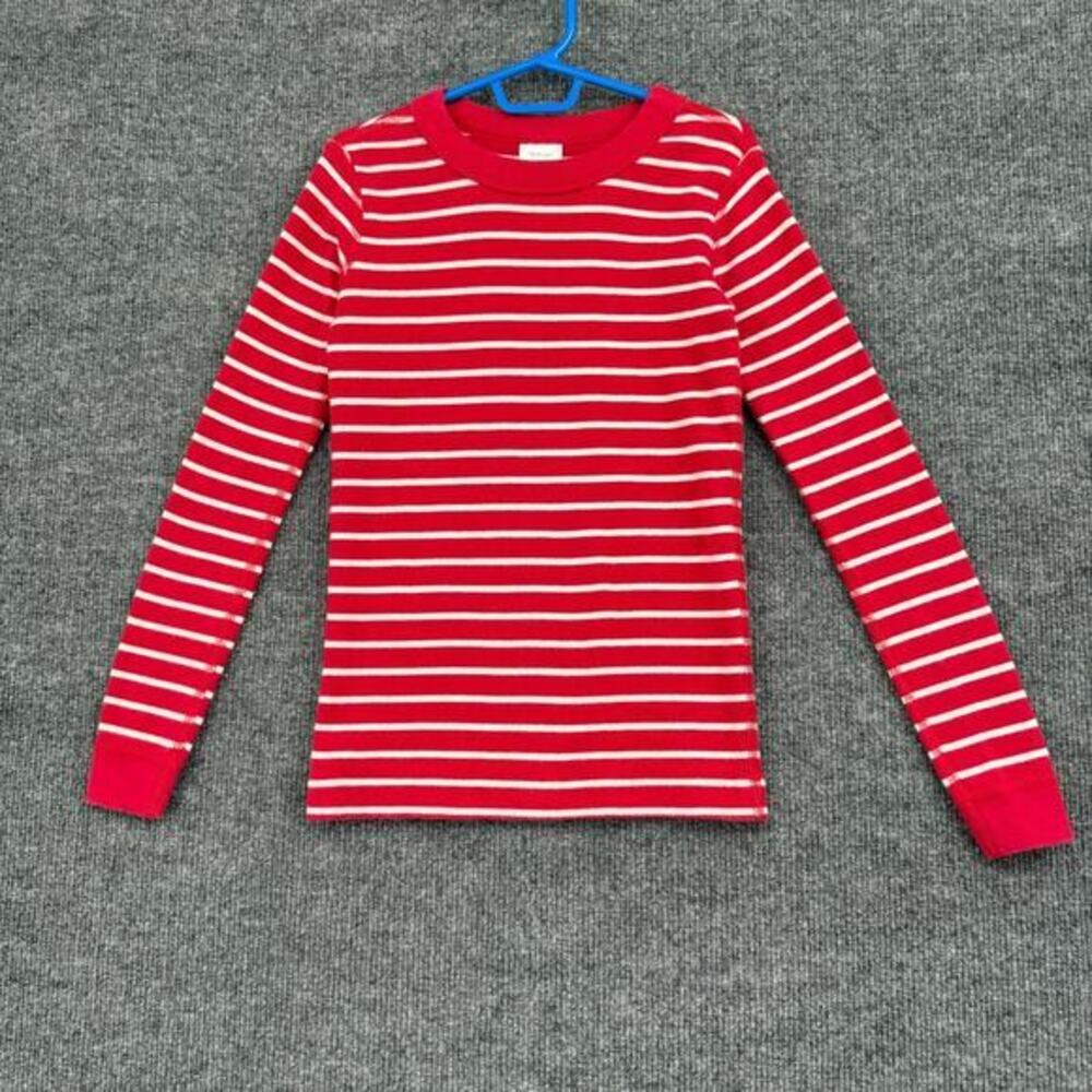 Hanna Andersson Red White Striped Long Sleeve Pajama Top Size 8 Organic Cotton
